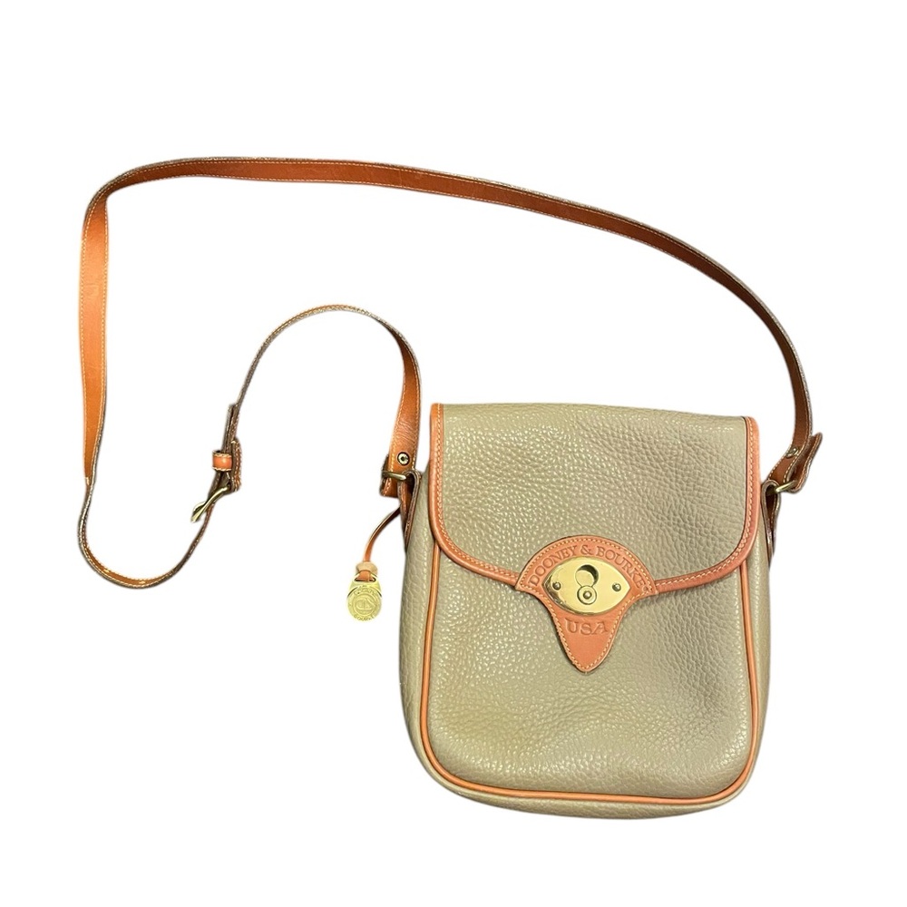 DOONEY & BOURKE READ All Weather Taupe British Tan Leather Crossbody Bag Purse